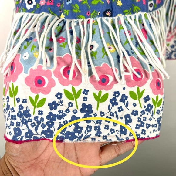 Beetlejuice London Girl's Flower Floral Sundress Sz 6 Tiered Fringe *Read - Picture 8 of 8